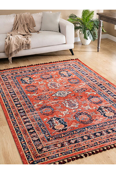 Derya Home Kuman Serisi Saçaklı Kilim Vintage Etnik Desenli Kilim Halı