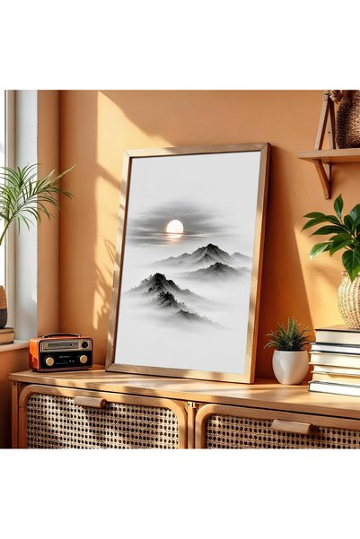 alphobitasarım Pictură decorativă de perete în stil Zen, cu peisaj din Orient...