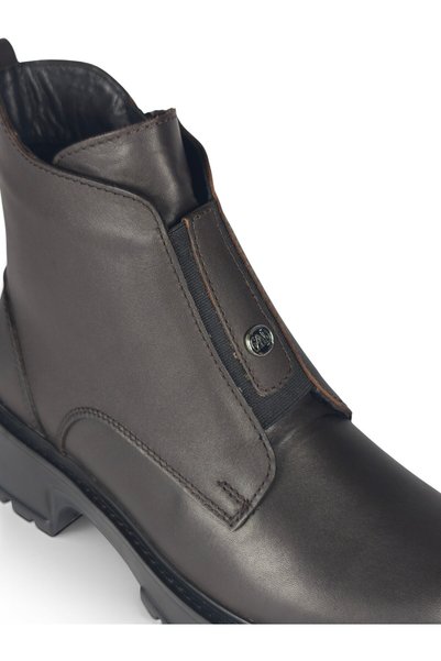 DONDUK Women's Genuine Leather Zippered Short Boots