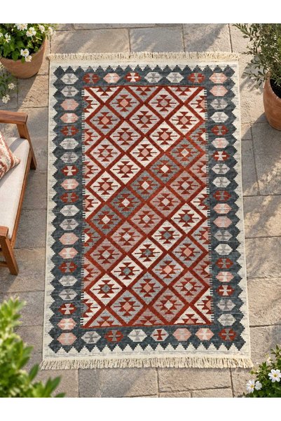 Safir Kilim Gold Kalite,Modern Özel Tasarım, Çift Taraflı Saçaklı Dokuma Kili...