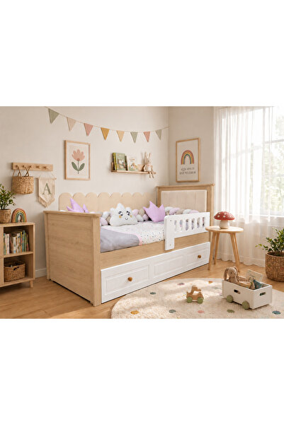 Koza %100 MDF Bohem Pembe 90x190 Yavrulu Kapitoneli Karyola