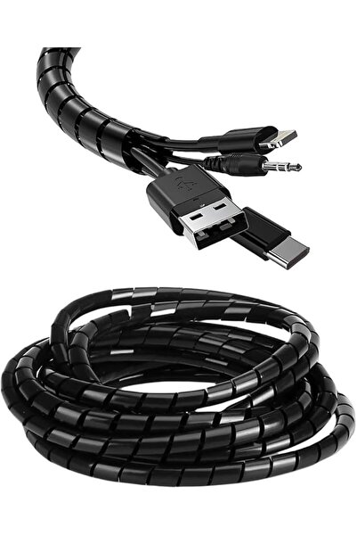 AGPTEK Spiral Cable Wrap 2-Pack (20ft & 13ft), Flexible Cable Protector Cord ...