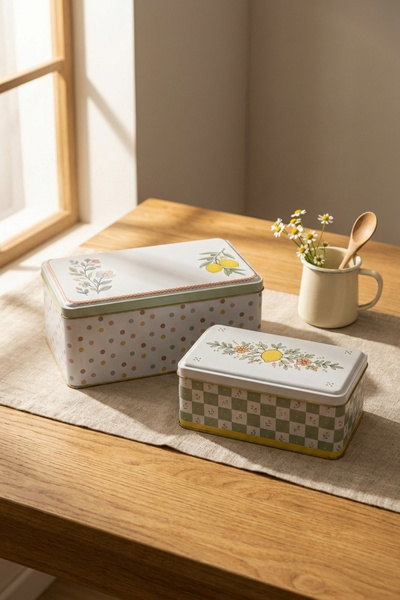 EVLE Decorative Rectangular Storage Box Set of 2 14X24 11.4X18.8 cm / Whimsical