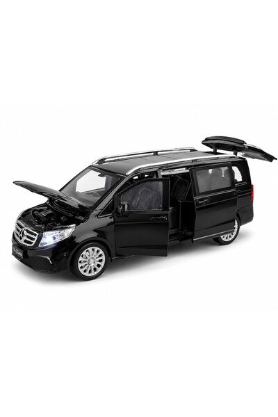 Mercedes Benz Mașină metalică Mercedes-Benz Clasa V, Negru, scară 1:24, cu lu...