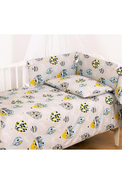 BabyMatex Set de lenjerie de pat din bumbac, 3 piese, 100x135, Galben TRENDY ...