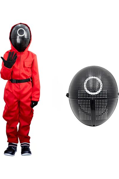 Arabest Kids Red Jumpsuit Costume with Black Mask,TV Series Inspired,Ages 5-7...