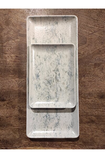 Kütahya Porselen 35X15 cm and 18X13 cm 2-Piece Rectangular Flat Presentation ...