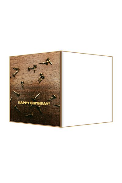 OEM Anniversary greeting card with antique brass rivet theme, 13.3x19.4cm folded