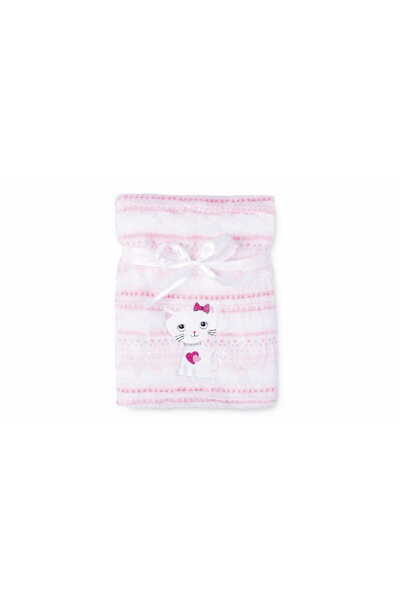 BabyMatex Pătură brodată 75x100 RICCO Roz cu pisică