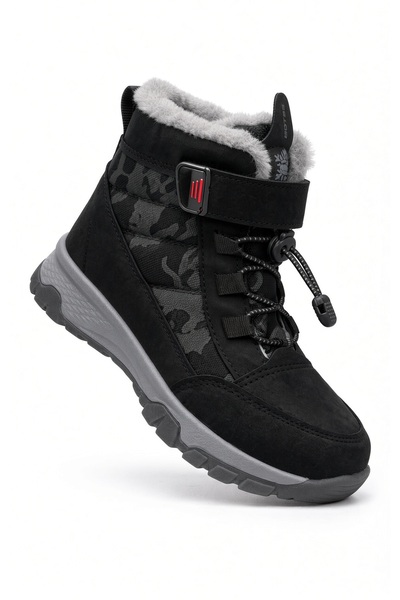 McDark Children's Velcro and Elastic Laced Fur Anti-Slip Flexible Light Sole ...