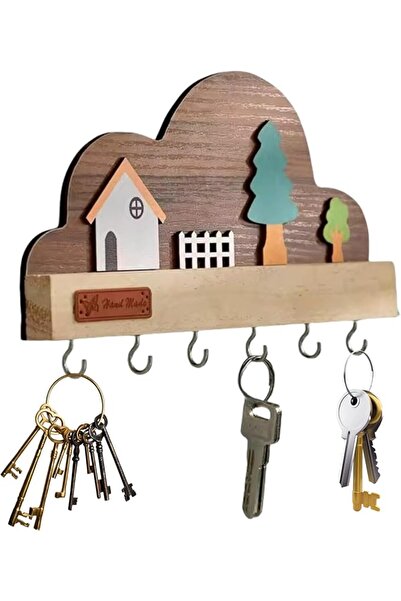 ALMEKAQUZ Key Holder for Wall, Decorative Key with 6 Hooks for Bags, Coats, C...