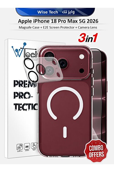 Wtech Apple iPhone 18 Pro Max 5G 2026 3in1 Magsafe Case Cover Screen Protecto...