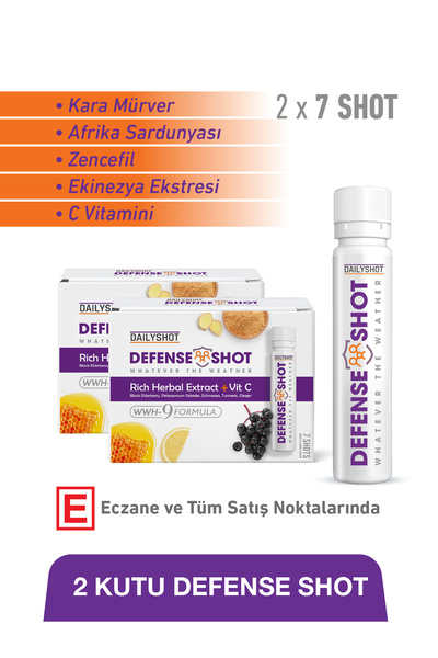 DAILYSHOT Defense Shot Kara Mürver, Afrika Sardunyası, Zencefil İçeren Gıda T...