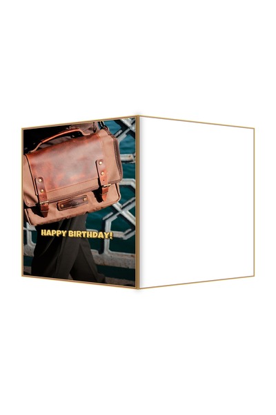 OEM Felicitare Aniversare geanta vintage din piele, design retro elegant, for...