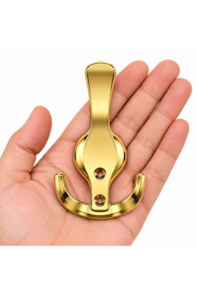 Badem10 Royal Portmanto Askılık 1 Adet Altın Renk Metal Duvar Vestiyer Askısı Dekoratif Modern Askı