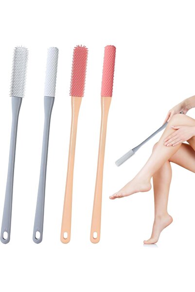 Arabest 4 PCS Toe Gap Cleaning Brush,Long Handled Silicone Foot Scrubber and ...