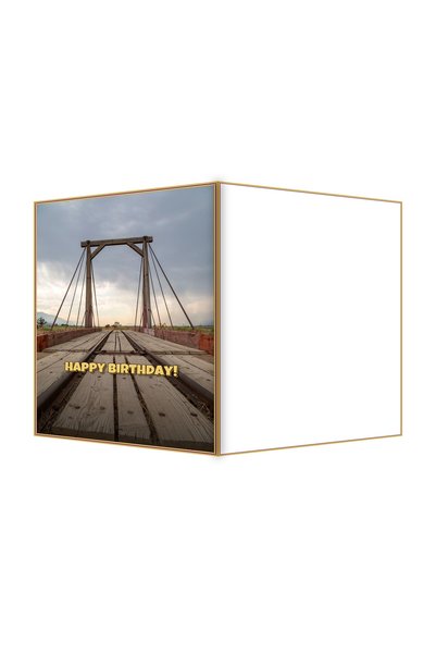 OEM Felicitare Aniversare Pod De Lemn Vechit, Design Rustic, 13.3x19.4 cm Pliata