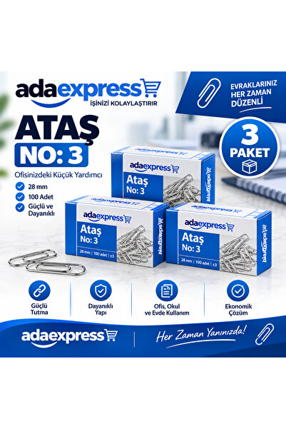 ADAEXPRESS Μεταλλικός συνδετήρας Νο:3 (3 Πακέτα)