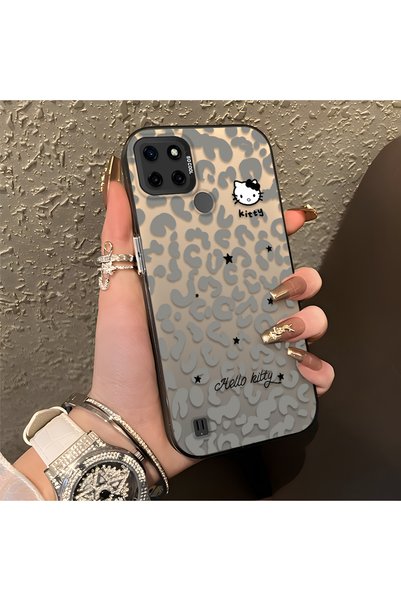 CHICASELUX حافظة هاتف متوافقة مع Realme C21Y/C25Y بنمط الفهد الرمادي، طباعة ف...