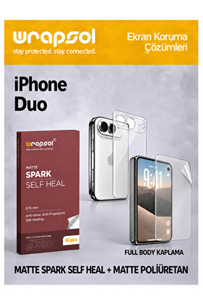 Wrapsol iPhone Duo Full Body Spark Self Heal Matte Ekran Koruyucu (0.15 mm)