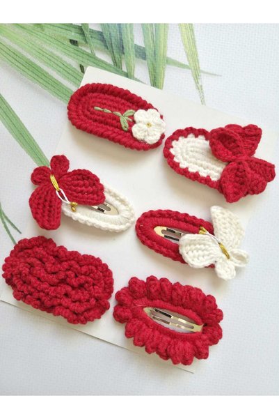 Hand Mother's Since 2024 Handmade Knitted Hair Accessories Mixed Set of 6 Sna...