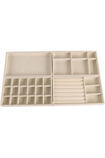 GENERAL U-Hom White Velvet Jewelry Organizer with 20.8 X 11.9 X 2.5 cm Dimens...