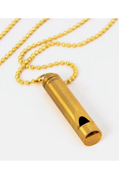 Lunarie Emergency Lifeguard/Camper Minimalist Cylinder Whistle Necklace – Gol...
