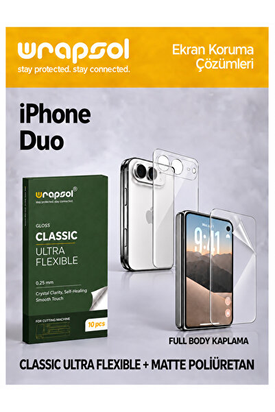 Wrapsol iPhone Duo Full Body Classic Ultra Flexible Ekran Koruyucu (0.25 mm)