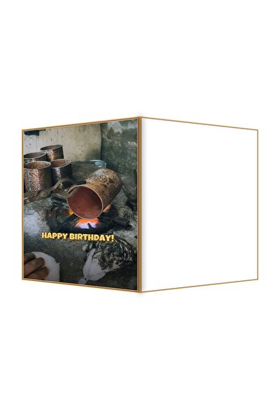 OEM Copper Heating Plate Birthday Card, 13.3x19.4cm Folded, Unique Design