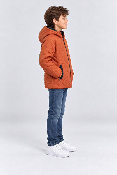 AHENGİM Boy's Hooded Quilted Coat with Soft Lining and Zipper Pockets Winter ...