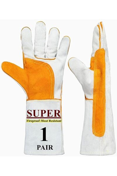 EXCEFORE 14" Welding Gloves, Fire Gloves, Heat/Fire Resistant with Kevlar Sti...