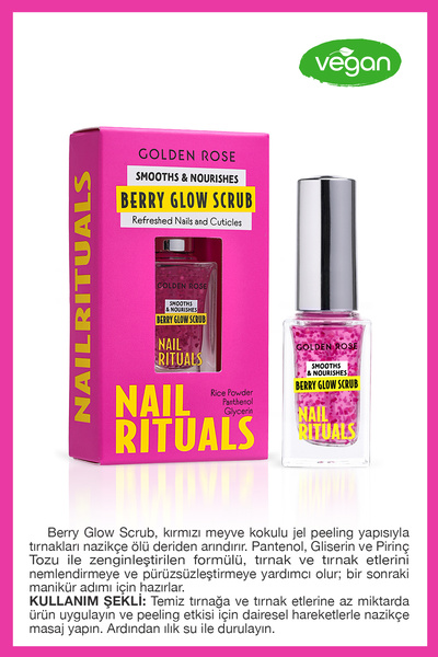 Golden Rose Nail Rituals Berry Glow Scrup - Pürüzsüzleştirici Tırnak ve Tırna...