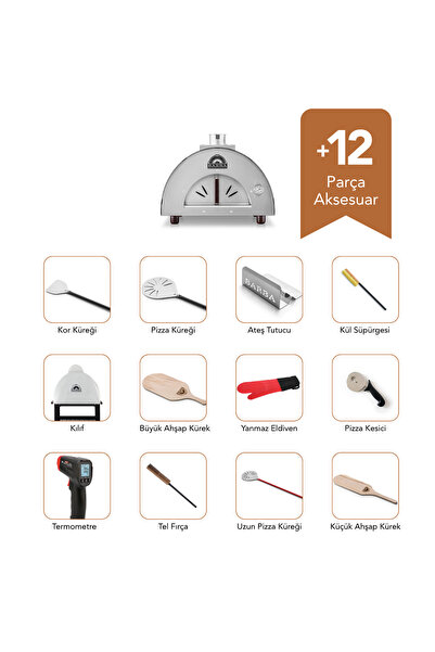 FH-46 Set Üstü Hibrit Bahçe Fırını - Yeni Nesil Gazlı ve Odunlu Taş Fırın - Pro Paket