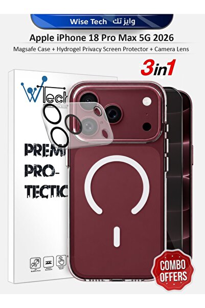 Wtech Apple iPhone 18 Pro Max 5G 2026 3in1 Magsafe Case Cover Screen Protecto...