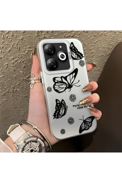 CHICASELUX Tecno Spark 20 Compatible Simple Feel Case, Line Butterfly Daisy E...