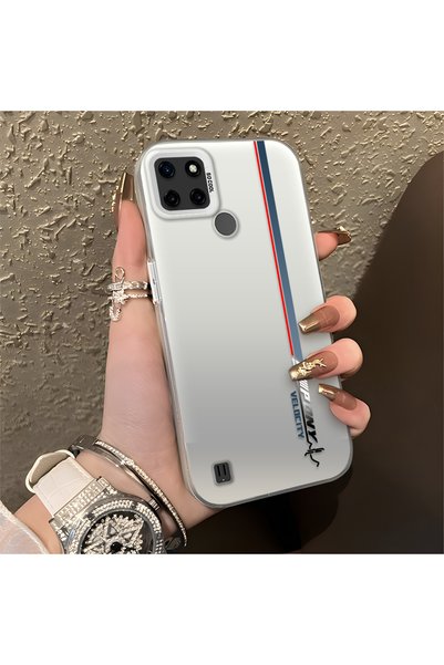 CHICASELUX Realme C25Y/C21Y Compatible Speed Race Style Case, Red Blue Vertic...