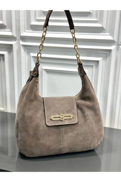 çkn sedat çakan çanta & fular & aksesuar Genuine Suede Leather Women's Should...