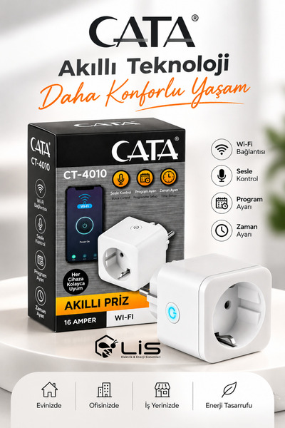 Cata CT-4010 Akıllı Priz Wifi Uzaktan Kontrol