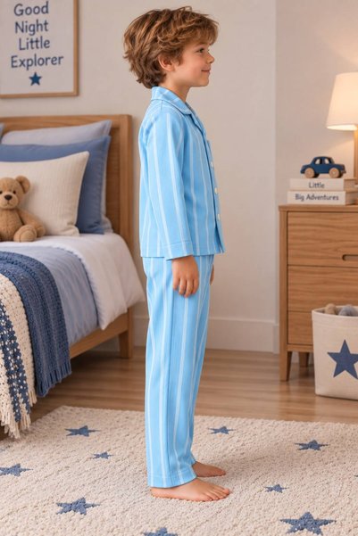 Montisu Blue Dream Unisex Striped Children's Pajama Set