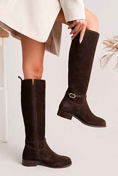 NOSEY SHOES ΜΟΝΤΕΛΟ ALBA ΓΝΗΣΙΟ ΔΕΡΜΑ ΚΑΦΕ ΣΟΥΕΤ ΜΕ ΦΕΡΜΟΥΑΡ ΣΤΟ ΠΛΑΪ, ΧΟΝΤΡΟ...