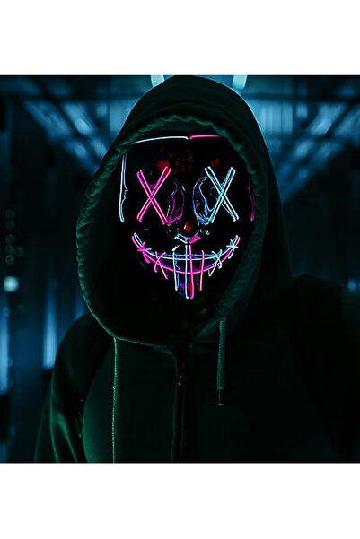 GGEROU LED light up mask, 2 color mask with 3 light modes, suitable for rave ...