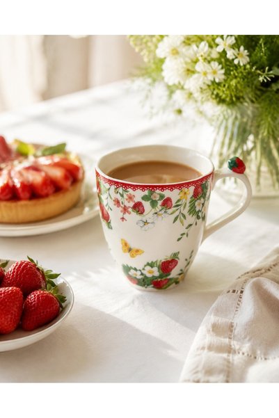 Easy Life Collection's Jardin Des Fraises Porselen Kupa 350 ml