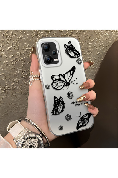 CHICASELUX حافظة Redmi Note 12 5G متوافقة مع التصميم البسيط، بنمط شعار إنجليز...