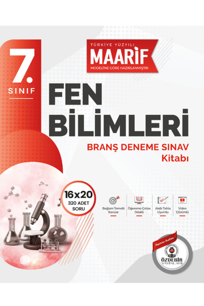 ÖZDEBİR YAYINEVİ 7.Sınıf Fen Bilimleri 16X20 Branş Deneme (Maarif Modeli'ne G...