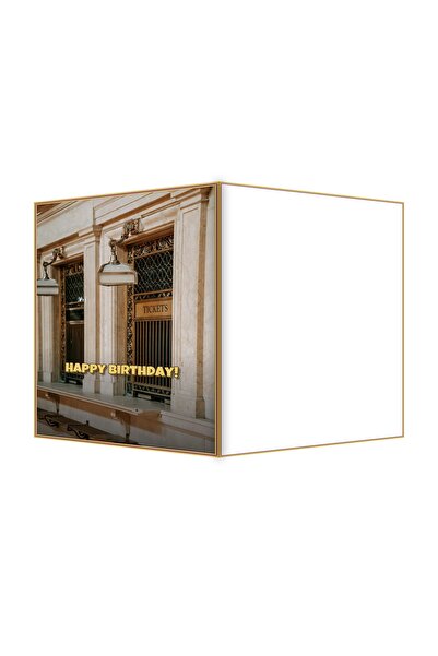 OEM Felicitare Aniversare Bilet Vintage Din Alama, 13.3x19.4cm Pliata