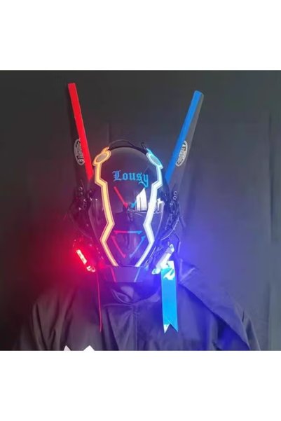 GGEROU Halloween Mask Party LED Masks Scary Mask LED Lighted Face Transformin...