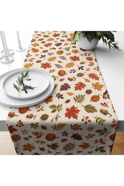 Filamente Digital Printed Runner - Floral/Leaf Patterned / Embroidery-Looking...