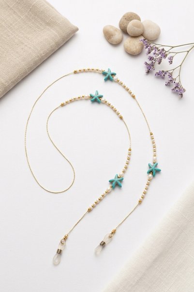 PETEK AKSESUAR Sea Star Pearl Eyeglass Chain
