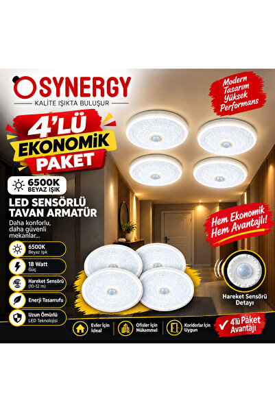 Synergy 18 WATT 6500K LED SENSÖRLÜ TAVAN ARMATÜR