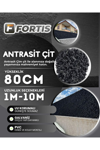 Fortis Peyzaj Bağlama Teli Hediyeli Çim Çit Örgü Telli Bahçe Çiti 80 Cm X 2 M...